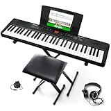 Alesis Melody 61 Keyboard Piano for Beginners with 61 Keys, Speakers, Stand, Bench, Headphones, Tablet/Sheet Music Stand, 300 Sounds and Music Lessons