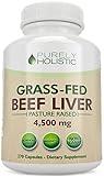 Grass Fed Beef Liver Capsules 4500mg - 270 Capsules, 750mg Each - Grassfed Desiccated Liver Supplement - Pasture Raised in Argentina Non GMO Hormone Free Source of Heme Iron CoQ10 Vitamins A & B12