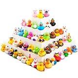 100 Pcs Rubber Ducks, Random Assortment Mini Rubber Duck Toys, Assortment Duckies for Jeeps Ducking, Bulk Floater Duck Bath Toys, Baby Bath Toy, Birthday Gifts, Holiday Party Favors