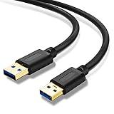 Jelly Tang USB 3.0 A to A Male Cable 3Ft,USB to USB Cable USB Male to Male Cable USB Cord with Gold-Plated Connector for Hard Drive Enclosures, DVD Player, Laptop Cooler (3Ft/1M)