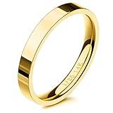 NOKMIT 3mm 14K Gold Filled Rings for Women Girls Dainty Gold Stacking Stackable Band Thin Gold Thumb Pinky Finger Ring Non Tarnish Comfort Fit Size 4 to 11 (Gold,7)