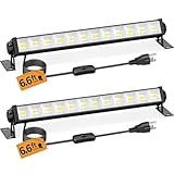 YAYIT 40W LED Shop Lights with 6.6FT Cord, Swtich, 5400LM Plug in Garage Light, 6000K Daylight Shop Lights for Garage, Workshop, Warehouse, Indoor (2 Pack)