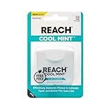 REACH Cool Mint Dental Floss, Fresh Mint, Plaque Remover for Teeth, Shred Resistant, Waxed, Easy on Gums & Teeth, Fresh Breath, Oral Care, PFAS Free, for Adults & Kids, 1 Pack, 55yd