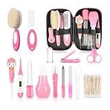 Baby Grooming Kit，Infant Safety Care Setwith Hair Brush Comb Nail Clipper Nasal Aspirator, Baby Essentials Kit for Newborn Girls Boys (20 PC-Pink Kit)