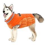 Lelepet Warm Dog Winter Coat Cold Weather Jacket Windproof Reflective Turtleneck Vest with Plush Neckline D-Ring for Leash Thick Fleece Lining Jacket Pet Apparel for Small Medium Large Dogs,xx-large