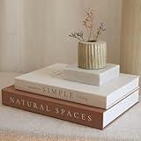 Beautiful Decorative Books - Set of 2 Boxes Enhance Your Coffee Table, Bookshelf or Mantle Decor - Aesthetic Fake/Faux Books for Modern Home Decoration, Photo Storage and as a Keepsake Box