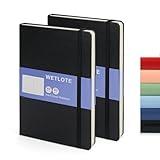 WETLOTE Leather Hardcover Lined Journal Notebook 2 Pack, A5 Notebook College Ruled Writing Journals 208 Pages, Large Lined Notebooks for Women Men School College Office Journaling