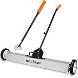 HORUSDY 36-Inch Rolling Magnetic Sweeper with Wheels | 40-Inch Telescoping Magnetic Pickup Tool | Adjustable Handle | 30-Pound Capacity Heavy-Duty Magnet to Pick Up Nails