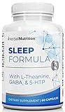 Herbal Nutrition Sleep Support Supplement Sleep Formula is a Multi-Ingredient Sleep Supplement with Melatonin, GABA, L-Theanine, and More, Sleep Like You are on Cloud 9! One 60 Ct Bottle