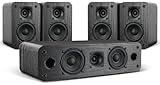 Saiyin 5.0 Home Theater System, 100w HiFi Surround Sound Speakers with Stereo Surround Sound and Classic Rretro Wood Grain for TV/PC, Passive, Amplifier or Receiver Required, Cable Not Included