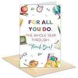 Hippeny Cute Teacher Appreciate Card, End of Year Teacher Thank You Card, Thanks for School Daycare Class Kindergarten Teachers Gift