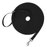 Hi Kiss Dog/Puppy Obedience Recall Training Agility Lead - 15ft 20ft 30ft 50ft 100ft Training Leash - Great for Play, Camping, or Backyard - Black 30ft