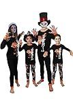 Family Feeling Little Boys Girls Holiday Halloween Skeleton Skull Matching Family Long Sleeves Pajamas Pumpkin Set Size 5