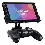 Fixture S1 Gaming Console Monitor and Controller Mount Compatible with Nintendo Switch and Pro Controller, Adjustable Video Game Holder Stand Clip, Gray