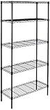 Amazon Basics 5-Shelf Adjustable Heavy Duty Steel Wire Rack Storage Shelving Organizer for Kitchen, Garage, 36" L x 14" W x 72" H, Black