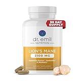 DR. EMIL NUTRITION 2100mg Organic Lions Mane Supplement Capsules - Focus, Mental Clarity & Cognition - Nootropic Lion's Mane Mushroom Supplement with Organic Lions Mane