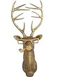 UITWMKTG Gold Animal Head Wall Decor Wall Sculpture Home Decor Statue for Living Room Office Bedroom Modern Decor for Men Women Deer