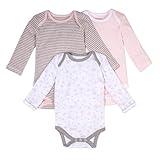 Burt's Bees Baby unisex baby Bodysuits, 3-pack Long & Short-sleeve One-pieces, 100% Organic Cotton Bodysuit, Dusty Dandelions, 3 Months US
