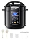 COMFEE’ 9-in-1 Electric Pressure Cooker 13 Presets Instant Multi Cooker Olla de Presion Slow Cooker Rice Cooker Steamer Sauté Yogurt Maker Non-Stick Pot 6 Quart Black, Aluminum