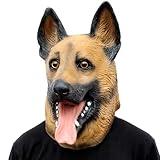 Dog Head Mask Halloween Party Dog Costume Masks Mask Underdog Costume Latex Animal Head Mask (German shepherd)