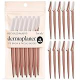 Kitsch Dermaplane Razor for Women Face - Face Razors for Women and Men - Eyebrow Trimmer, Shaver, Recycled Plastic Dermaplaning and Skin Care Tool - Terracotta, 12 pcs