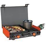 Adventure Bl.ackstone Ready 14" Propane Camping Griddle with Side Burner,Black/Orange