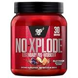 BSN N.O.-XPLODE Pre Workout Powder, Energy Supplement for Men and Women with Creatine and Beta-Alanine, Flavor: Fruit Punch, 30 Servings