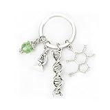 MUCOOS Science Teacher Keychain, Scientist Charm Keychain with DNA Double Helix, Microscope & Molecular Structure Accessories,Teacher's Day Gift & Science Teacher Gifts for Men, Ideal for Christmas