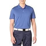 Amazon Essentials Men's Golf Polo Shirt, Short Sleeve, Dri Fit, Slim-Fit, Quick-Dry, Blue, Large