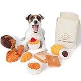 Nocciola 10 Pack Bread Dog Toys with a Bag,Crinkle Dog Squeaky Toys,Puppy Toys to Keep Them Busy,Small Dog Toys for Boredom,Durable Stuffed Plush Dog Toys for Small Medium Dogs,Dog Accessrioes Girl