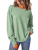 WIHOLL Womens Long Sleeve Tops Dressy Casual Green Fall Trendy Womens Fashion Bell Sleeve Clothes 2024 XL