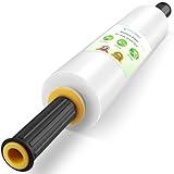 TICONN Stretch Wrap Stretch Film Roll, 1000ft Industrial Strength 15 inch Wide Clear Plastic Wrap with Handles for Pallet Wrapping Shipping Moving