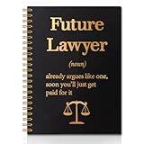 QYUVK Future Lawyer Gold Foil Hardcover 160 Pages Spiral Notebooks, Inspirational Gift for Law Student, Office Gift Idea for Law School Graduate Attorney, Paralegal Gift, Law Graduation Gift