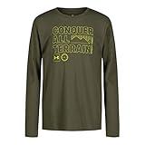 Under Armour Boys Outdoor Long Sleeve Tee, Stylish Crew Neckline, Cute Full Fit T-Shirt, Od Green Terrain, Large US