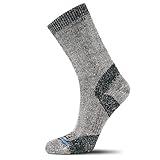 FITS Medium Rugged Crew Socks for Men and Women – Merino Wool, Breathable, Odor-Resistant, Cushioned, Durable Knit, Whole Foot Comfort, Coal, Large