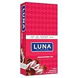 LUNA BAR - Gluten Free Snack Bars - Chocolate Peppermint Stick -8g of protein - Non-GMO - Plant-Based Wholesome Snacking - On the Go Snacks (1.69 Ounce Snack Bars, 15 Count)