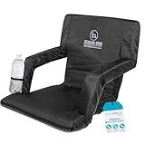 Stadium Boss Seat Reclining Bleacher Chair Folding with Back and Arms – Padded Sport Chair Armrest Recline - Perfect for Bleachers Lawns and Backyards – Supports Your Back – Shoulder Straps Cushion