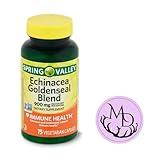 Spring Valley Echinacea Goldenseal Blend Dietary Supplement, 900 mg, 75 Vegetarian Capsules + Dri Store Sticker.