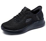 Skechers Women's Skech-lite Pro Resistant Bungee Exdown Hands Free Slip-ins Health Care Professional Shoe, BLK, 7.5