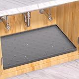 Sdpeia Under Sink Mat for [34" x 22"] Cabinet, Upgraded Silicone Waterproof Kitchen Cabinet Liner Cabinet Protector Kitchen Organizers and Storage