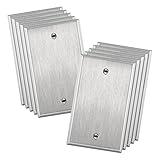 ENERLITES Blank Device Metal Wall Plate, Stainless Steel Blank Outlet Covers, Corrosion Resistant, Standard Size 1-Gang 4.50" x 2.76", UL Listed, 7701-10PCS, 430 Stainless Steel, 10 pack