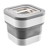 DAZZLEREE Collapsible Rice Container Storage 20 lbs - Pet Food Storage Grain Storage Portable - Space-Saving Organization Bucket Kitchen Cereal Flour Sugar Rice Dry Holder