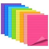 Lined Sticky Notes 4x6, 8 Pads, Sticky Notes with Lines Self-Stick Note Pads, Large Sticky Notes 8 Bright Colours, Perfect for Office Home School Desk Accessories, 40 Sheets/pad