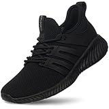 Mens Athletic Walking Shoes - Comfortable Memory Foam Tennis Shoes Non Slip Running Workout Jogging Training Sneakers for Indoor Outdoor Gym Work All Black Size 10.5