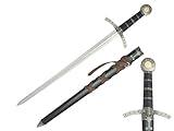 Prince Sword with Sheath,Crusader Knight Templar Short Sword - Historical Reproduction, Cast Metal Handle (Black-601)