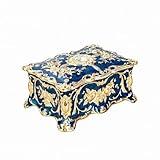 Feyarl Tiny Vintage Trinket Jewelry Box Ring Earring Storage Treasure Chest Case Decorative Keepsake Ornate Organizer Birthday Christmas Gift for Girl Women Dresser Home Deco (3.5 x 2.3 x 1.57 inches