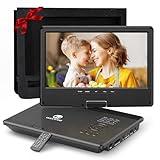 WONNIE 12.5 Inch Portable DVD Player with 10.5 Inch Swivel HD Screen, with Car Headrest Case, 5-Hour Rechargeable Battery, Car Charger and AC Adapter, Supports USB/SD Card/Sync TV, All Regions