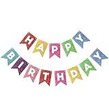 Colorful Happy Birthday Banner Birthday Sign for Backdrop Happy Birthday Decorations for Kids Birthday Party Supplies Wall Door Garland Bunting Banner