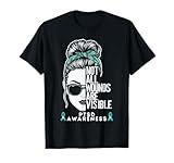 Funny Not All Wounds Are Visible Messy Bun PTSD Awareness T-Shirt