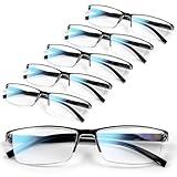 6 pack Executive Style Reading Glasses Men - Durable Readers with 99% Blue Light Blocking - Comfortable Fit with TR90 Frames